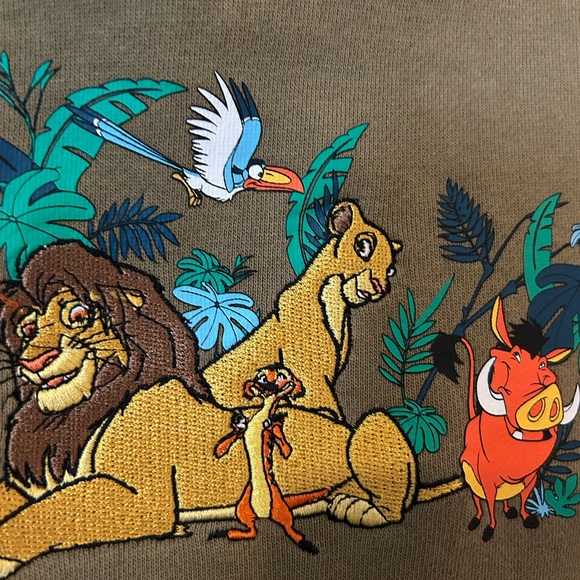 Disney Lion King Olive Green Graphic Hoodie Pullover - Picture 7 of 7